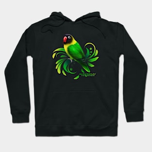 Green Black Masked Lovebird Hoodie